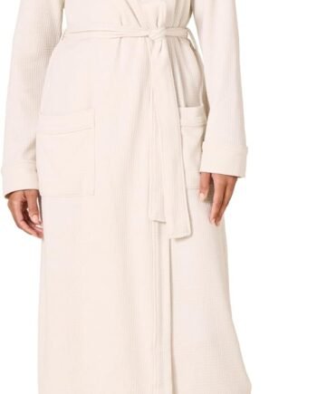 Women's Lightweight Waffle Full-Length Robe (Available in Plus Size)