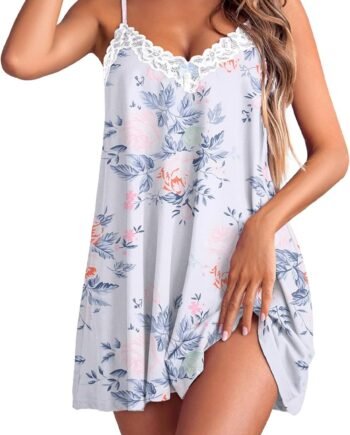 Women Lace Nightgown Sexy Spaghetti Strap Cami Sleeveless Chemise Sleepwear Sleep Dress
