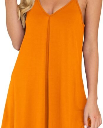 Nightgown for Women Loose Sleepwear V Neck Pajama Dress Soft Nightshirt Sleeveless Nightdress Chemise