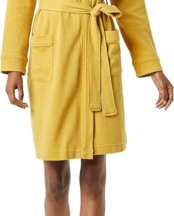 Women's Lightweight Waffle Mid-Length Robe (Available in Plus Size)