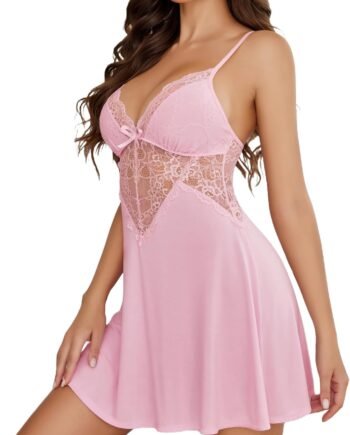 Women's Nightgowns Sexy Sleepwear Chemise Lingerie Slip Dress Lace Nighty